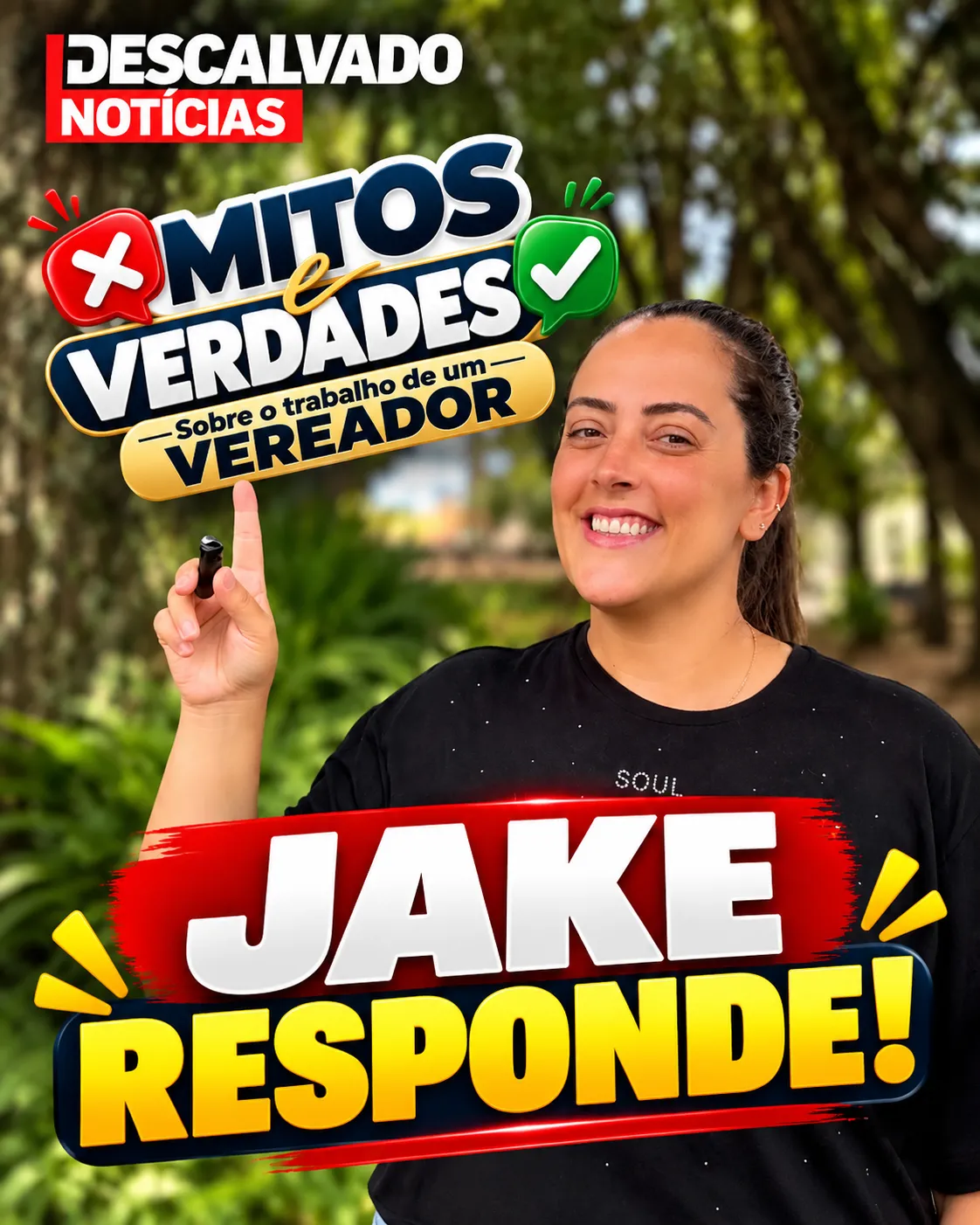 Vereadora Jake Bronini grava vídeo para esclarecer dúvidas da população sobre o trabalho dos vereadores