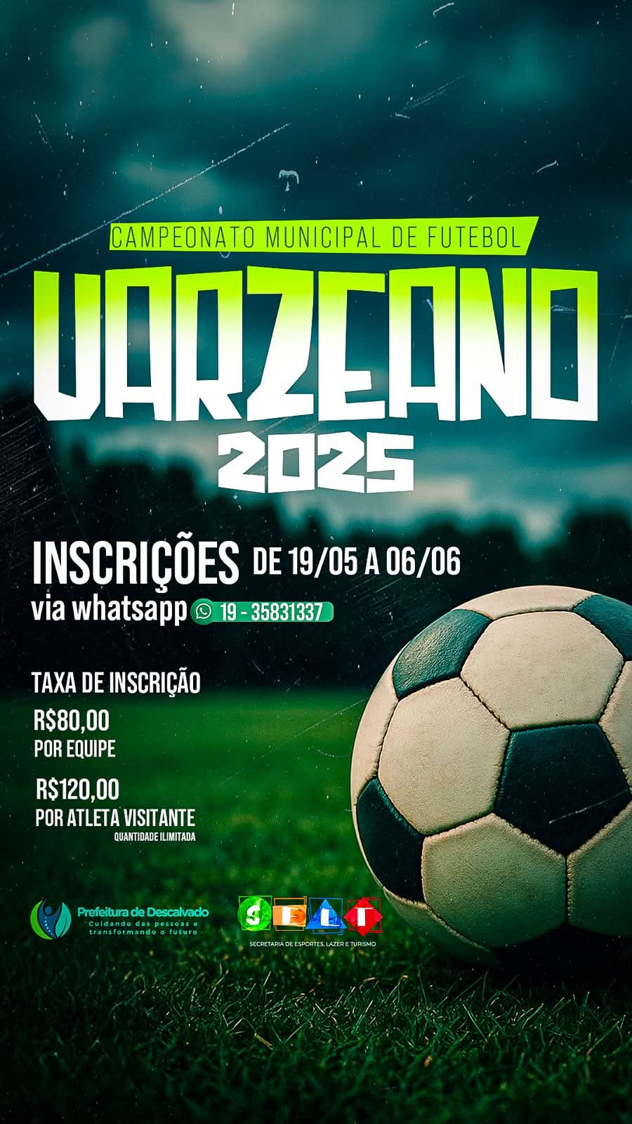 Varzeano 2025: Começam as Inscrições para o Maior Campeonato de Futebol Amador de Descalvado