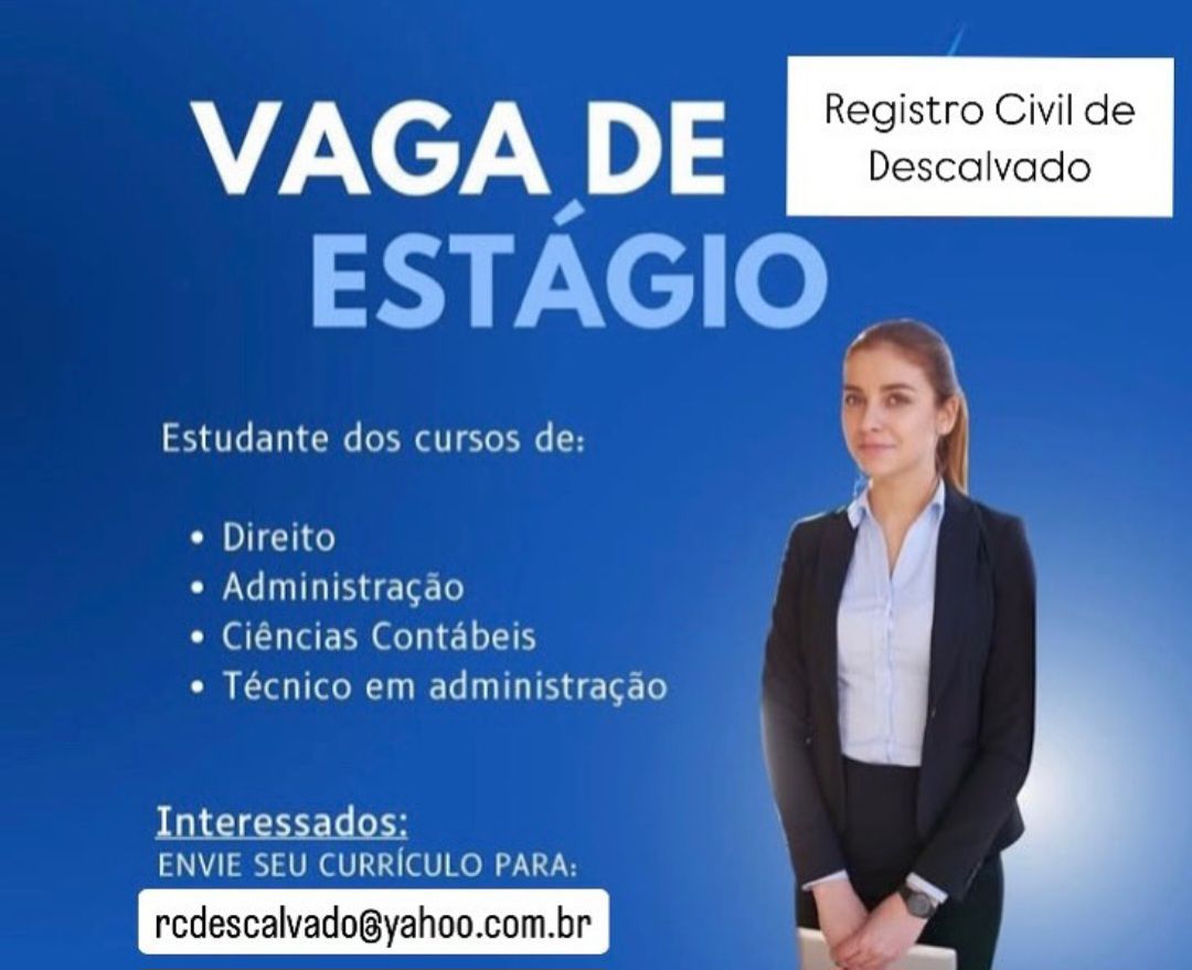 Vaga de Estágio – Registro Civil de Descalvado