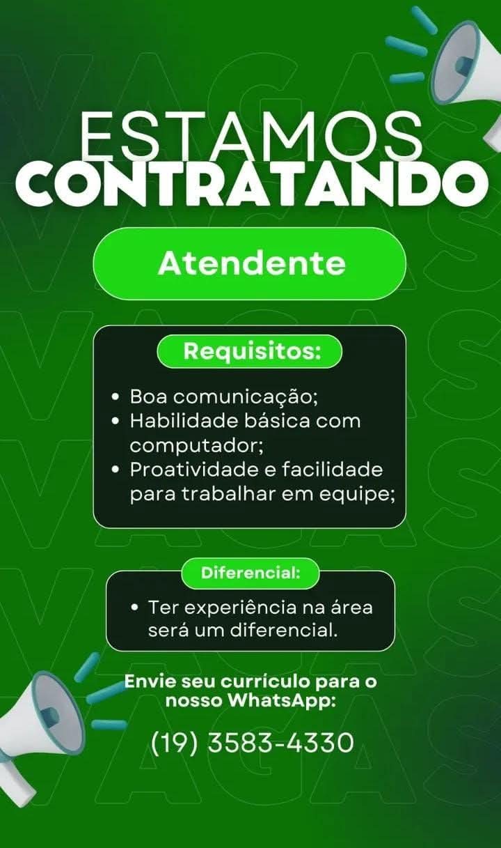 Oportunidade de Emprego: Vaga para Atendente!