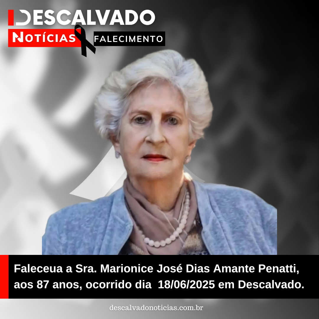 Nota de Falecimento  – Sra. Marionice José Dias Amante Penatti, aos 87 anos