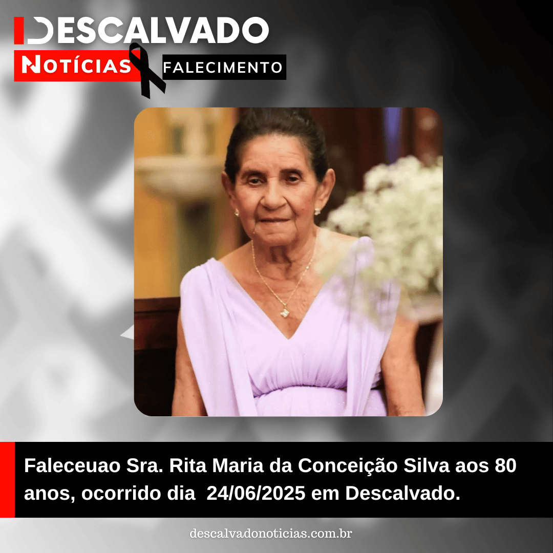 Nota de Falecimento  – Sra. Rita Maria da Conceição Silva aos 80 anos