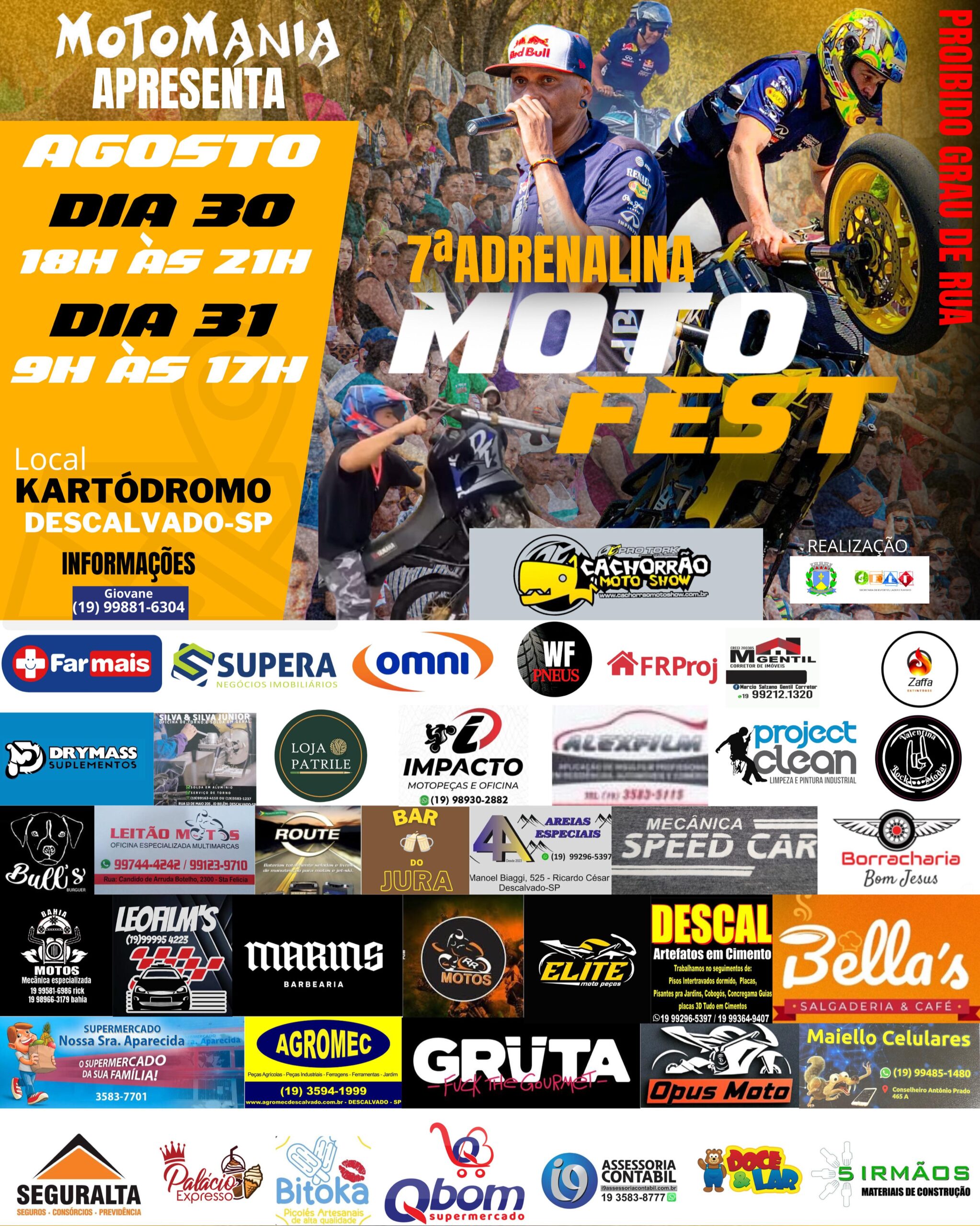 Descalvado recebe 7ª edição do Adrenalina Moto Fest neste final de semana