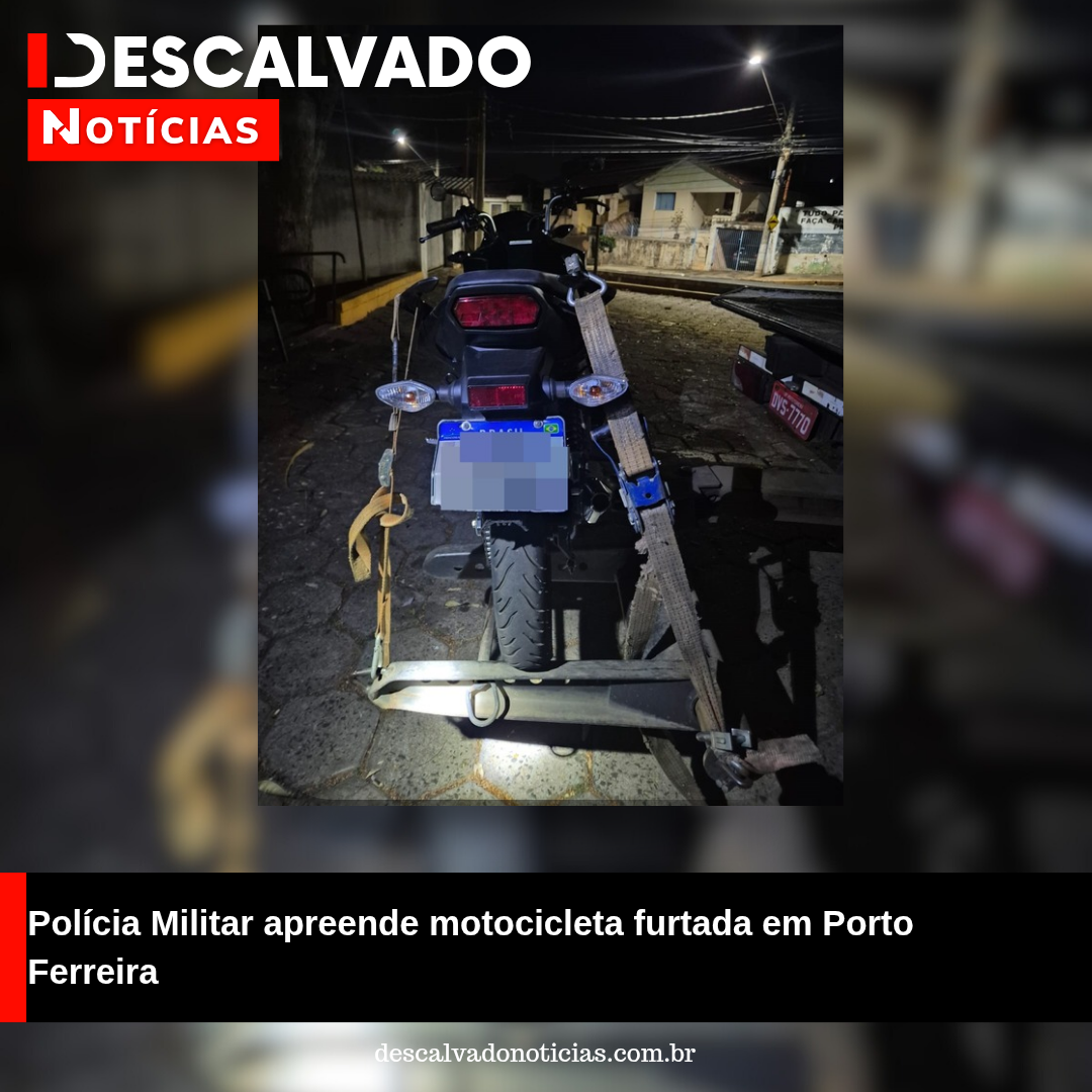 Polícia Militar apreende motocicleta furtada em Porto Ferreira